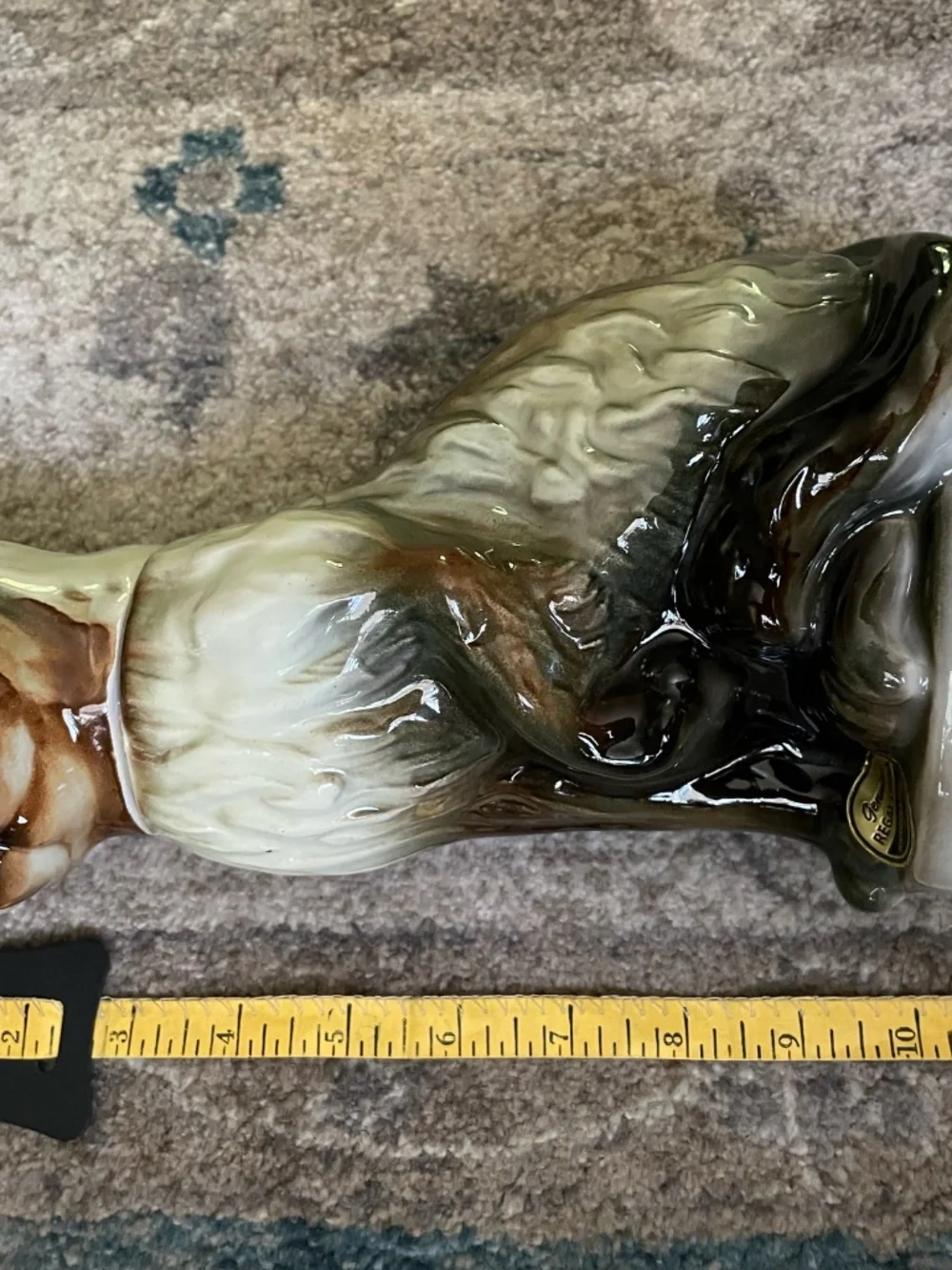 1967 MCM Jim Beam Whiskey Decanter Trophy Siamese Cat Tan & White EMPTY